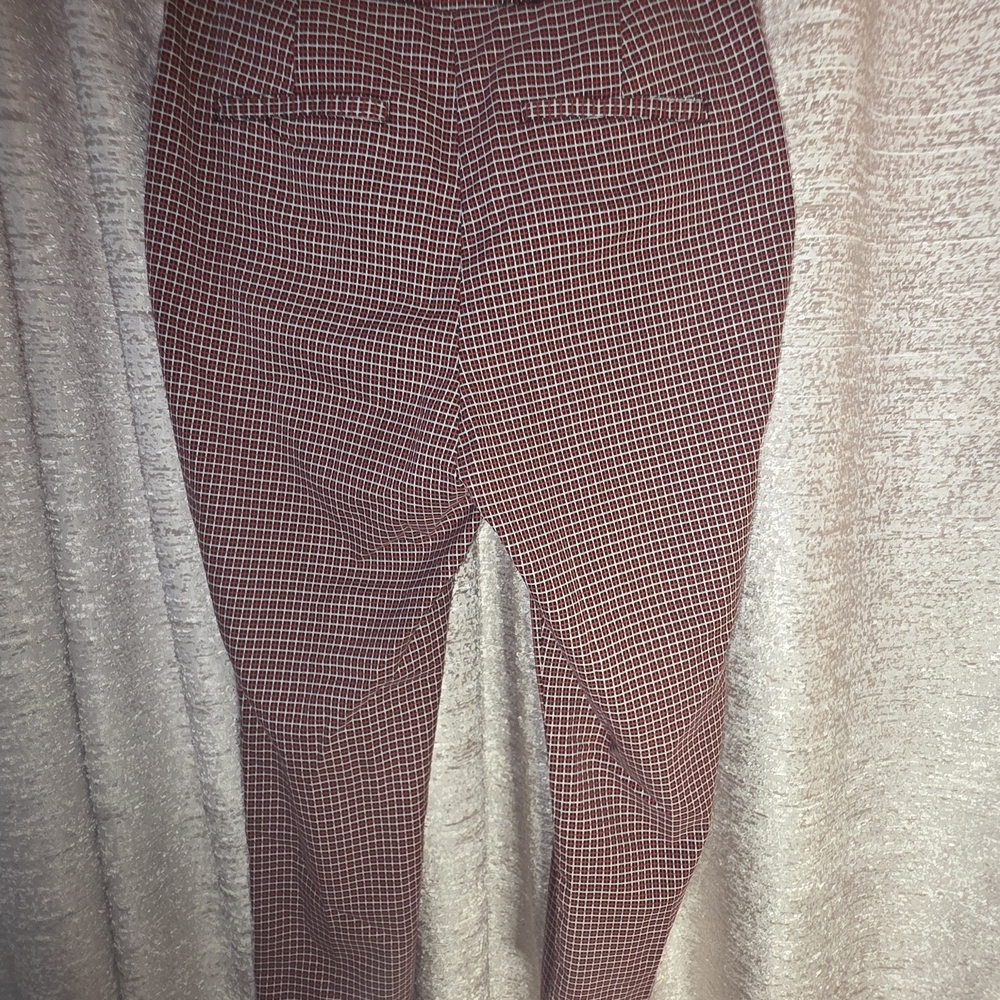 New York & Company Burgundy Check Ankle Pants - Picture 7 of 7